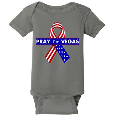 Pray For Vegas USA Flag Ribbon Baby Bodysuit