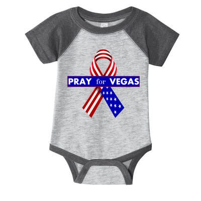 Pray For Vegas USA Flag Ribbon Infant Baby Jersey Bodysuit