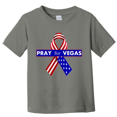 Pray For Vegas USA Flag Ribbon Toddler T-Shirt