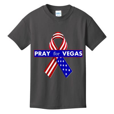 Pray For Vegas USA Flag Ribbon Kids T-Shirt