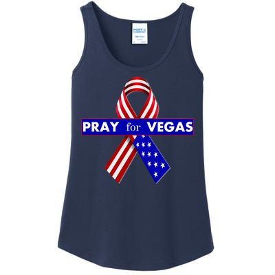 Pray For Vegas USA Flag Ribbon Ladies Essential Tank