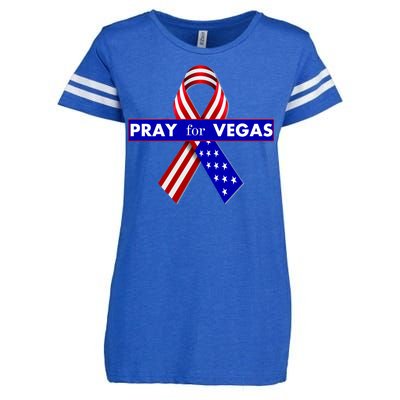 Pray For Vegas USA Flag Ribbon Enza Ladies Jersey Football T-Shirt