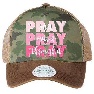 Pray On It Over It Through It Legacy Tie Dye Trucker Hat