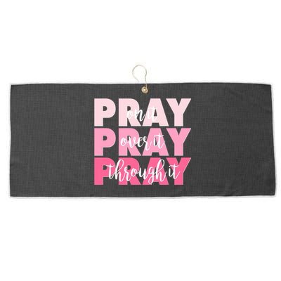 Pray On It Over It Through It Large Microfiber Waffle Golf Towel