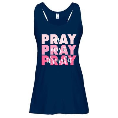 Pray On It Over It Through It Ladies Essential Flowy Tank