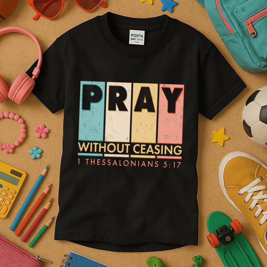 Pray Witout Ceasing 1 Thessalonians 5:17 Kids T-Shirt