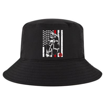 Praying Firefighter Thin Red Line Cool Comfort Performance Bucket Hat