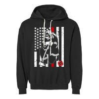 Praying Firefighter Thin Red Line Garment-Dyed Fleece Hoodie