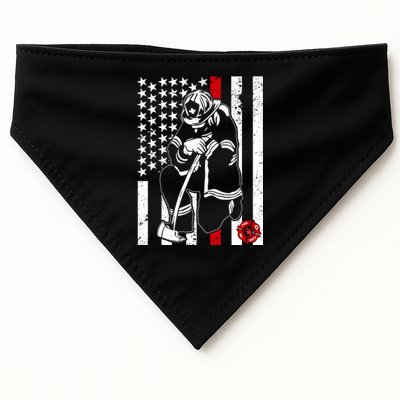 Praying Firefighter Thin Red Line USA-Made Doggie Bandana