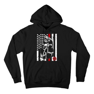 Praying Firefighter Thin Red Line Hoodie