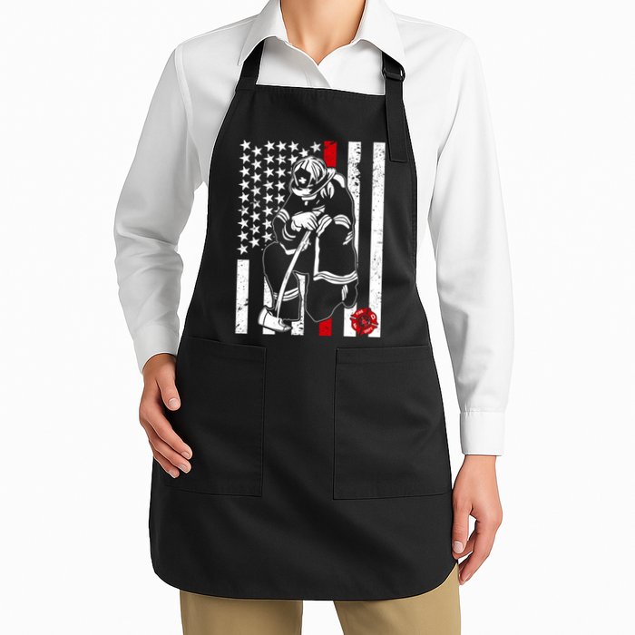 Praying Firefighter Thin Red Line Apron