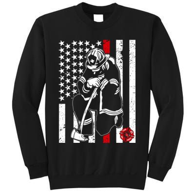 Praying Firefighter Thin Red Line Sweatshirt
