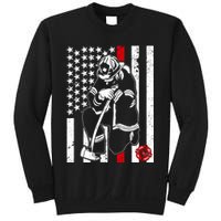 Praying Firefighter Thin Red Line Sweatshirt