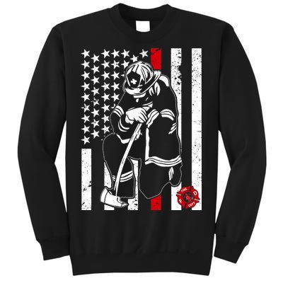 Praying Firefighter Thin Red Line Sweatshirt