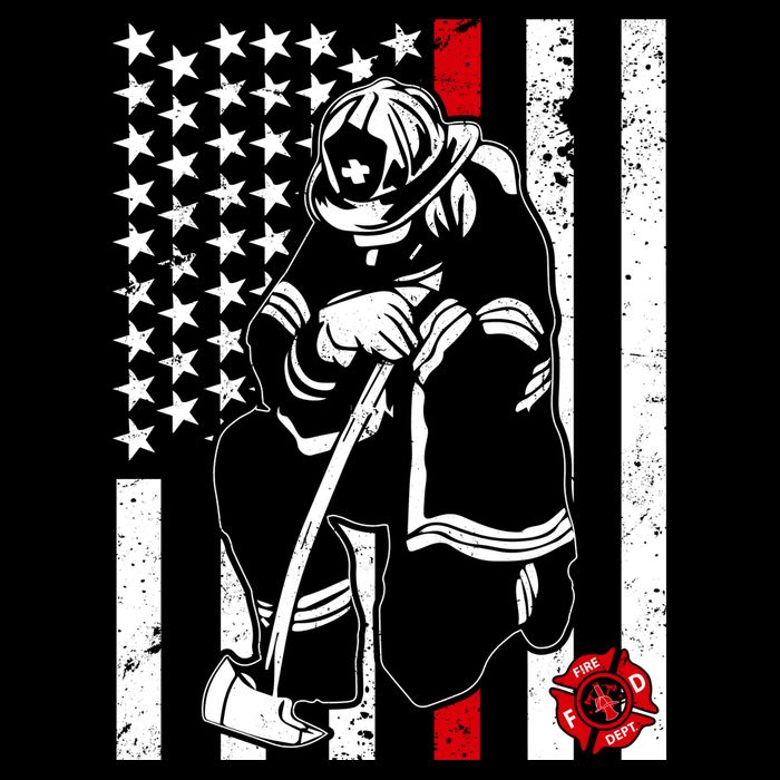 Praying Firefighter Thin Red Line Impact Tech Backpack