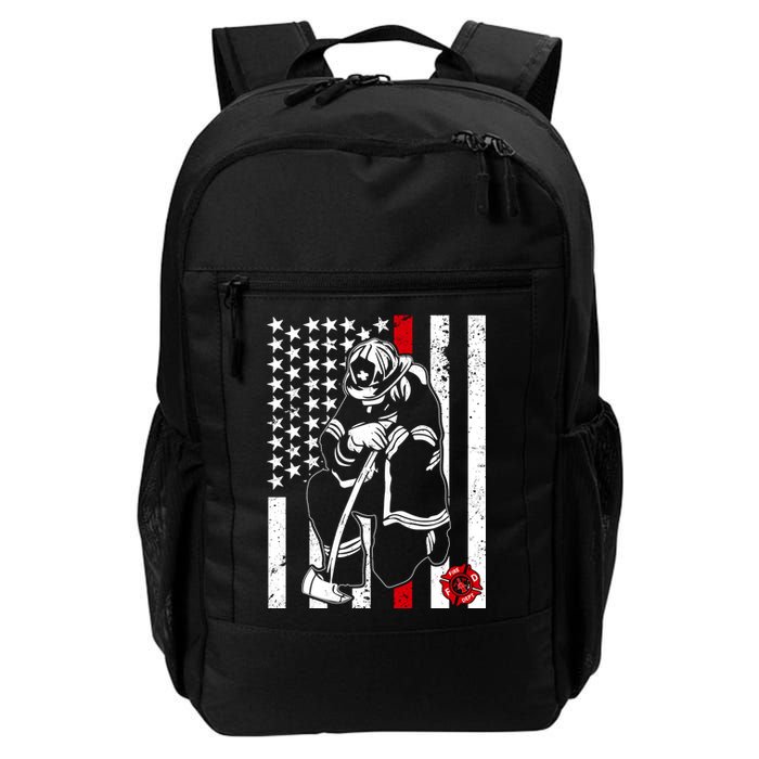 Praying Firefighter Thin Red Line Backpack