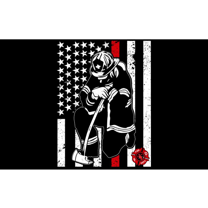 Praying Firefighter Thin Red Line Bumper Sticker