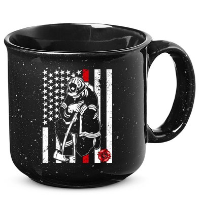 Praying Firefighter Thin Red Line 15oz Campfire Ceramic Mug