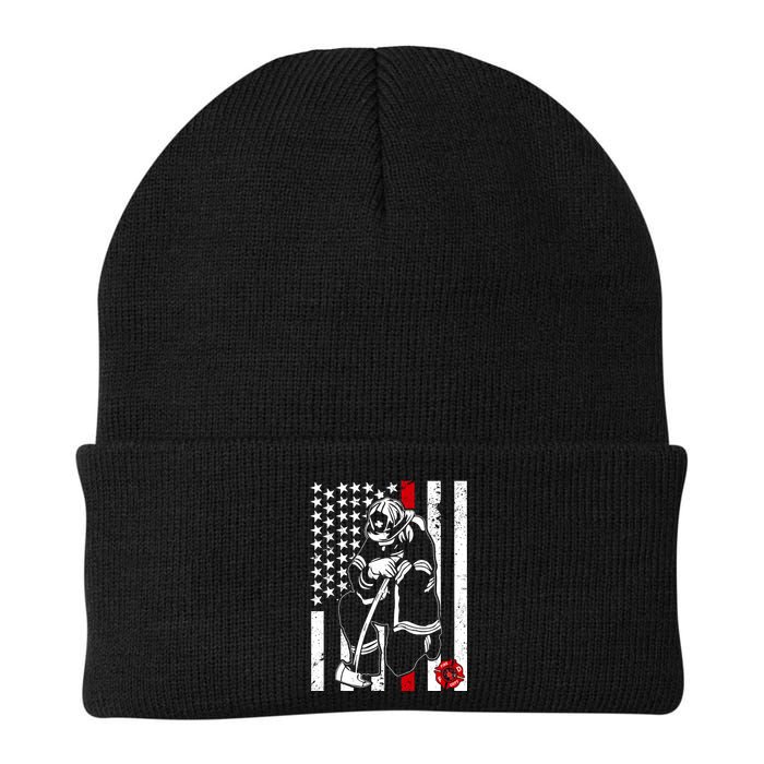 Praying Firefighter Thin Red Line Beanie