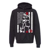 Praying Firefighter Thin Red Line Premium Hoodie