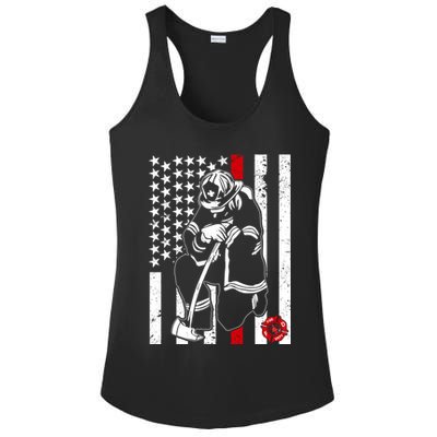 Praying Firefighter Thin Red Line Ladies PosiCharge Competitor Racerback Tank