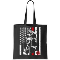 Praying Firefighter Thin Red Line Tote Bag