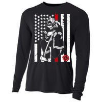 Praying Firefighter Thin Red Line Cooling Performance Long Sleeve Crew