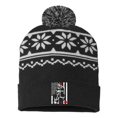 Praying Firefighter Thin Red Line USA-Made Snowflake Beanie