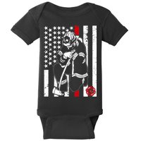 Praying Firefighter Thin Red Line Baby Bodysuit