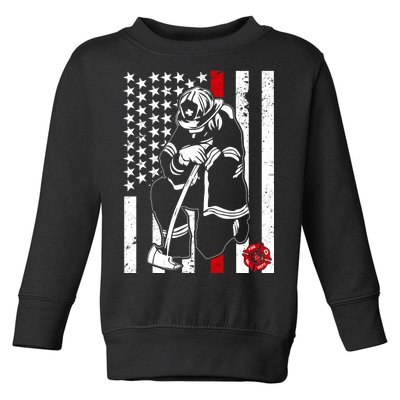 Praying Firefighter Thin Red Line Toddler Sweatshirt