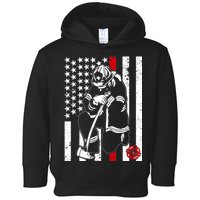 Praying Firefighter Thin Red Line Toddler Hoodie