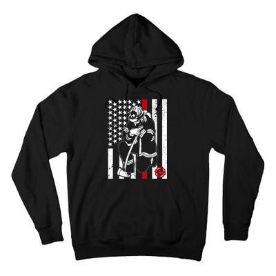 Praying Firefighter Thin Red Line Tall Hoodie