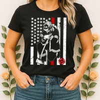 Praying Firefighter Thin Red Line Womens T-Shirt