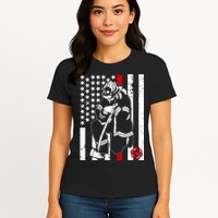 Praying Firefighter Thin Red Line Womens T-Shirt