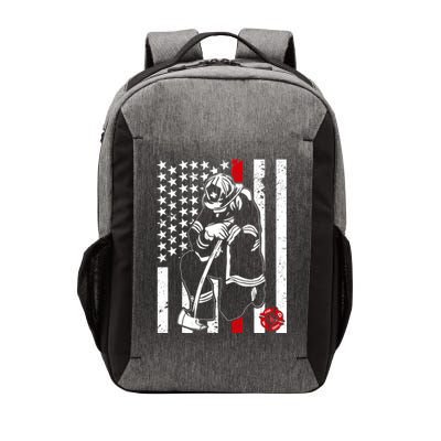 Praying Firefighter Thin Red Line Vector Backpack