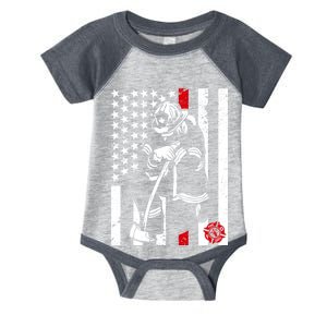 Praying Firefighter Thin Red Line Infant Baby Jersey Bodysuit