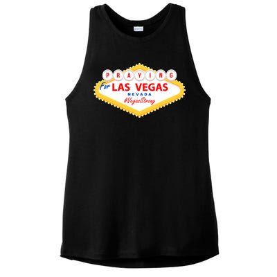 Praying For Las Vegas Nevada Vegas Strong Ladies PosiCharge Tri-Blend Wicking Tank