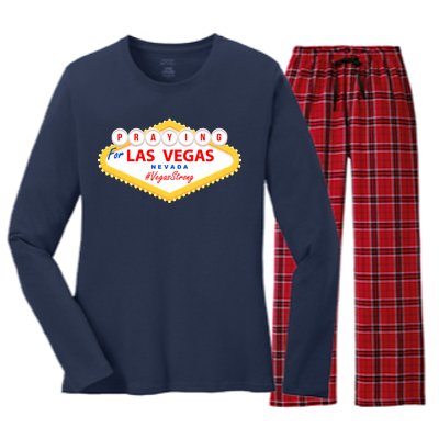 Praying For Las Vegas Nevada Vegas Strong Women's Long Sleeve Flannel Pajama Set 