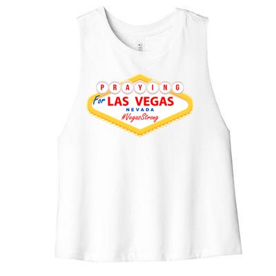 Praying For Las Vegas Nevada Vegas Strong Women's Racerback Cropped Tank