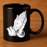 Praying Hands 11oz C Handle Ceramic Mug
