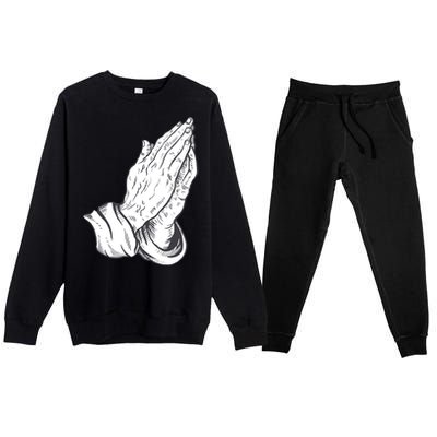 Praying Hands Premium Crewneck Sweatsuit Set