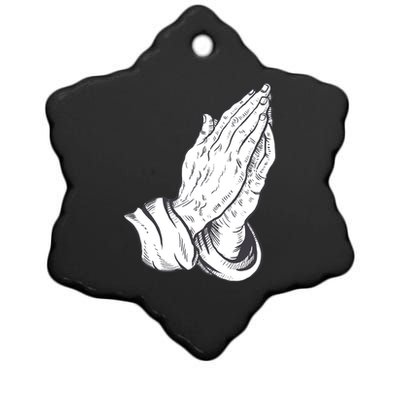 Praying Hands Ceramic Star Ornament