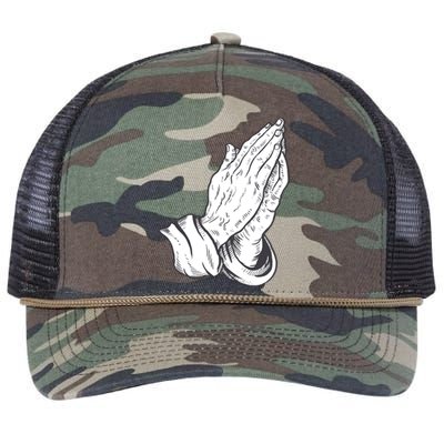 Praying Hands Retro Rope Trucker Hat Cap