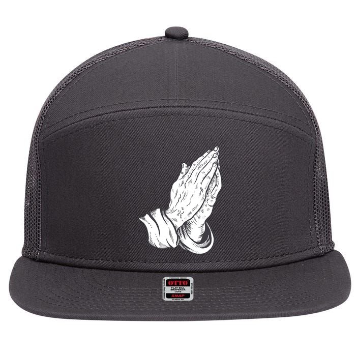 Praying Hands 7 Panel Mesh Trucker Snapback Hat