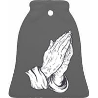 Praying Hands Ceramic Bell Ornament