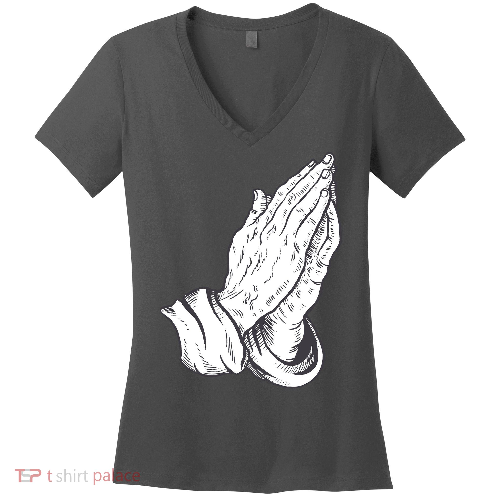 Praying Hands Women's V-Neck T-Shirt