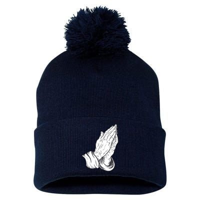 Praying Hands Pom Pom 12in Knit Beanie