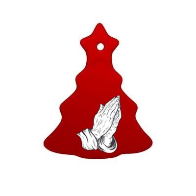 Praying Hands Ceramic Tree Ornament