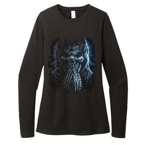 Praying Reaper Skeleton Womens CVC Long Sleeve Shirt