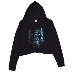 Praying Reaper Skeleton Crop Fleece Hoodie